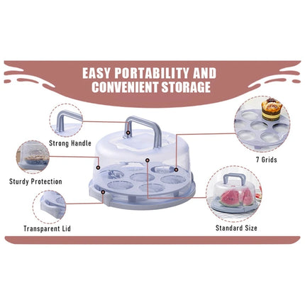 B62B-Cake Box Cupcake Holder With Lid Transparent Cake Transparent Cake Box Carrier With Lid Handles Cupcake Holder