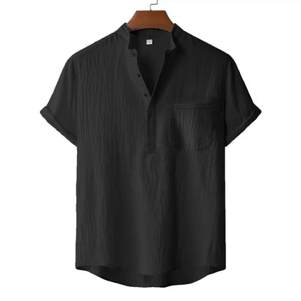 Men's Linen Henley T-Shirt