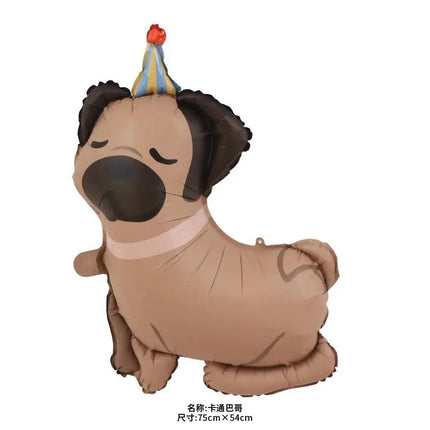 Foil Globos Happy Birthday Balloons Puppy Anime Husky Pug Dachshund Ballon Party Decorations Baby Shower Cute Pet Supplies Kids