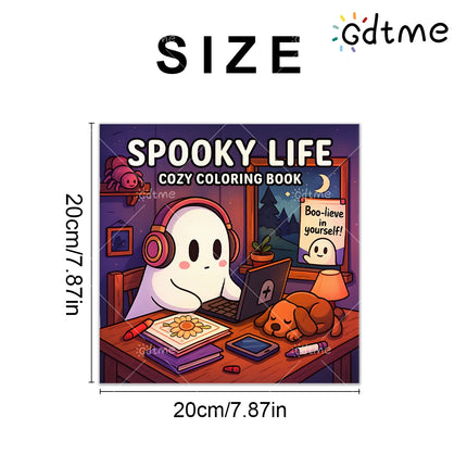 Halloween Spooky Life Coloring Book for Adults and Teen Featuring Adorable Creepy Creatures Painting Gift Art Activity Book
