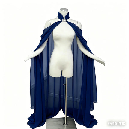 Halloween Costume Women Shawl Cape Cloak Medieval Neck Cape Shawl Cosplay Princess Witch Bride Party Chiffon Light Coat Robe