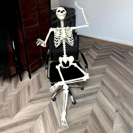 Halloween Realistic Body Bones Life Size Human Skeleton With Posable Joints Simulation Skull Ornament Haunted House Horror Props