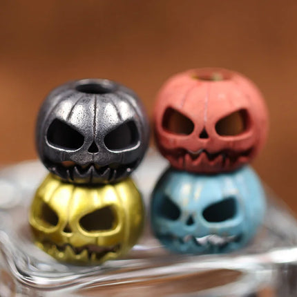 Halloween Pumpkin Skull Face Lantern EDC Brass Knife Beads DIY Woven Paracord Lanyard Pendants Outdoor Tool Hangings Accessories
