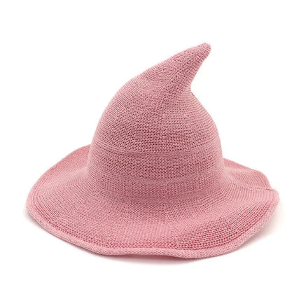 Halloween Witch Hat Long Point Hat Knitted Cap for Women Halloween Party Hat Magical Hat Festival Party Cosplay Decoration