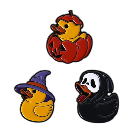 2-5Pcs/Set Punk Halloween Collected Enamel Pins Pumpkin Duck Capybara Skeleton Cat Ghost Brooch Lapel Badge Jewelry Gift Friends