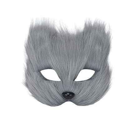 Halloween Fox Shape Half Face Eye Mask Sexy Imitation Cat Hair Animal Mask Christmas Carnival Party Cosplay Costume Props Masque