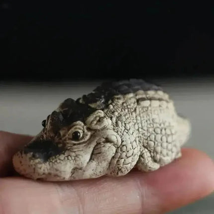 1PC Boutique Tea Pet Small Crocodile Tea Pet Ornament Handmade Tea Ceremony Tea Game Financial Tea Table Gift