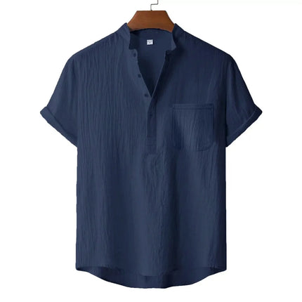Men's Linen Henley T-Shirt