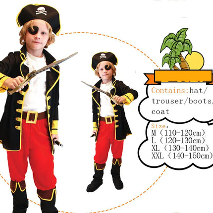 Halloween Children's Pirate Costumes for Boy Boys Kids Children Pirate Costume Fantasia Infantil Cosplay Clothing