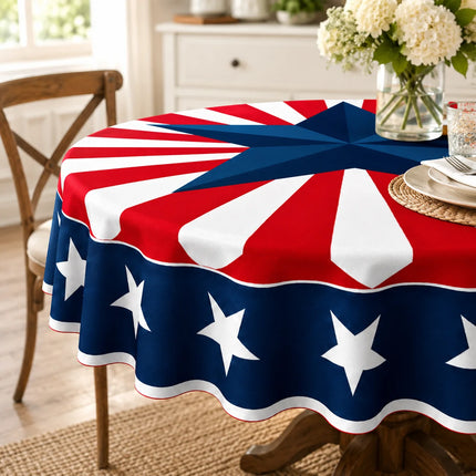 Patriotic Round Tablecloth Cover