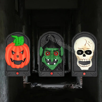 Halloween Haunted Doorbell Animated Eyeball Halloween Decoration with Spooky Sounds Halloween Doorbell Party Decor