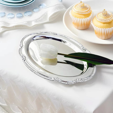 Vintage Embossed Silver Tray