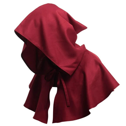 1Pc Halloween Cosplay Death Cape Short Hooded Cloak Wizard Witch Costumes Vampire Devil Wizard Black Cape Cowl Party Accessories