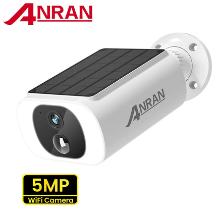 ANRAN 5MP Solar Camera Outdoor Wireless 2.4G WIFI Camera Built-in Battery Home Security Camera Color Night Vision Can't Add NVR