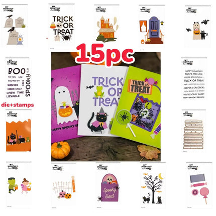 August 2026 New Halloween 13 Days of Crafty Treats Metal Cutting Dies Clear Stamps for DIY Making Card Scrapbook Embossed Paper