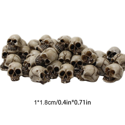 20-60Pcs Skull Sculptures Collectable Halloween Decorative Skeleton Model Festival Theme Landscape Garden Potted Plant Decor