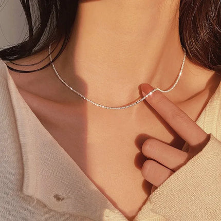 Minimalist Pearl Chain Necklace