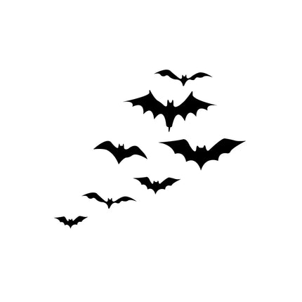 Halloween Car Rearview Mirror Vinyl Sticker Spooky Ghost Decals 7 Mini Bats Sticker Car Accessories Decorative Halloween Gift