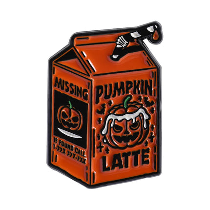 Halloween Skull Candy Lollipop Enamel Pins Goth Skeleton Soda Drink Jiuce Spooky Brooches Lapel Badge Jewelry Gifts for Friends