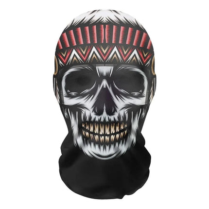 3D printed mask for role-playing full face covering elastic mesh printed mask fashionable Halloween makeup dance party headwear