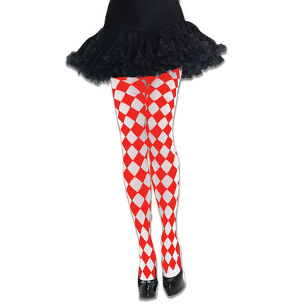 Halloween Cosplay Pantyhose Diamond Stripe Pattern Asymmetric Tights Gothic Lolita Stockings Carnival Clown Costume Accessories