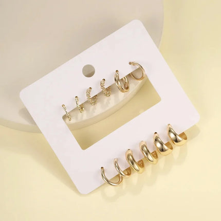 Crystal Hoop Earrings Set