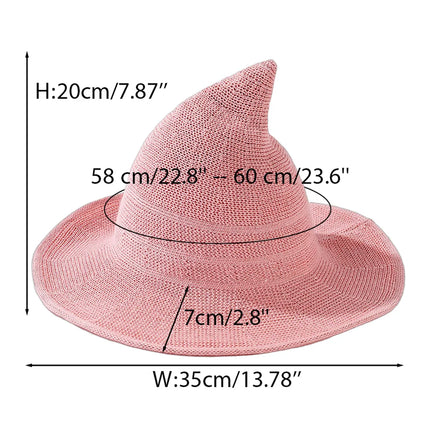 Halloween Witch Hat Long Point Hat Knitted Cap for Women Halloween Party Hat Magical Hat Festival Party Cosplay Decoration