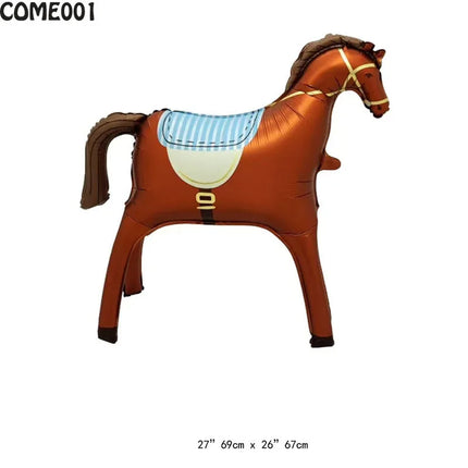 Horse Birthday Party Decoration Aluminum Film Ballons Baby Shower Photo Props Supply Pet Pony Birthday Farm Party Theme Balloons