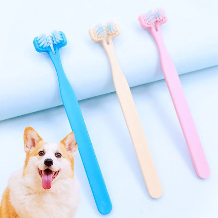 Dog Toothbrush Double Sided Pet Toothbrush Set Oral Care Double Head Toothbrushes 2PCS Set for Dog Teeth Cleaning Pet Products