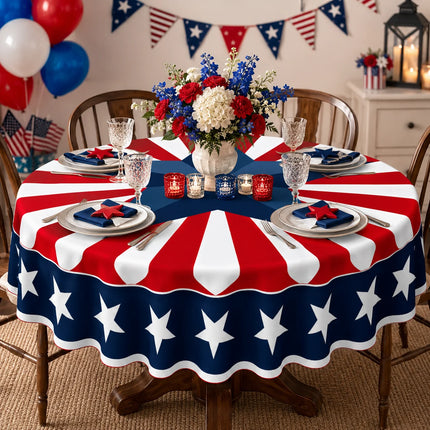Patriotic Round Tablecloth Cover