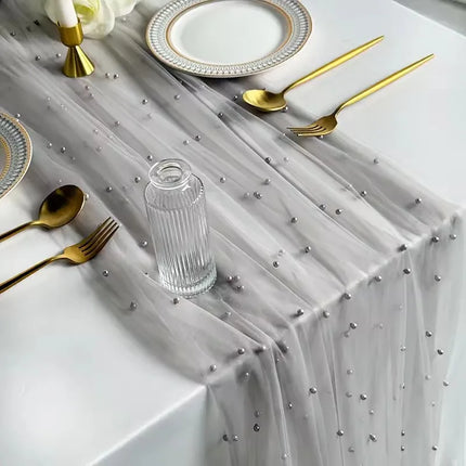 Pearl Tulle Table Runner