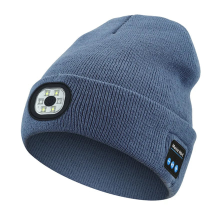 Unique With Light Bluetooth Beanie Hat Removable Headphones Wireless Headphones Speaker Mic Rechargeable LED Light Cap Fishing