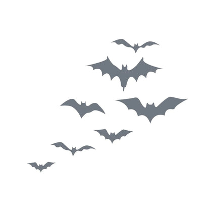Halloween Car Rearview Mirror Vinyl Sticker Spooky Ghost Decals 7 Mini Bats Sticker Car Accessories Decorative Halloween Gift