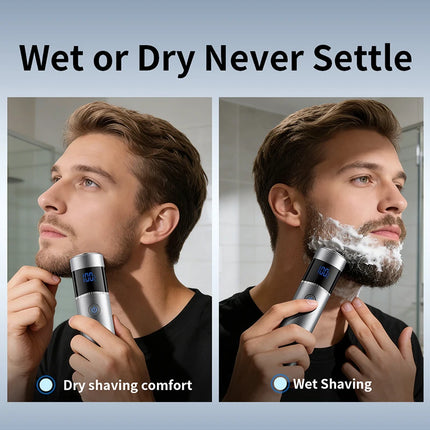 Mini Portable Electric Shaver for Men IPX7 Waterproof Beard Trimmer Razor Travel And Car Use Friendly