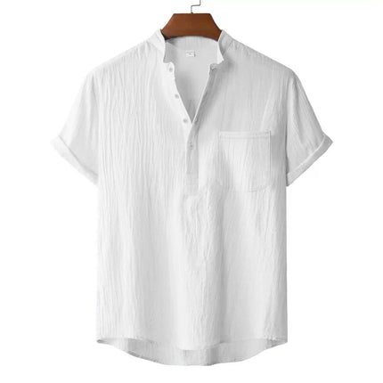 Men's Linen Henley T-Shirt