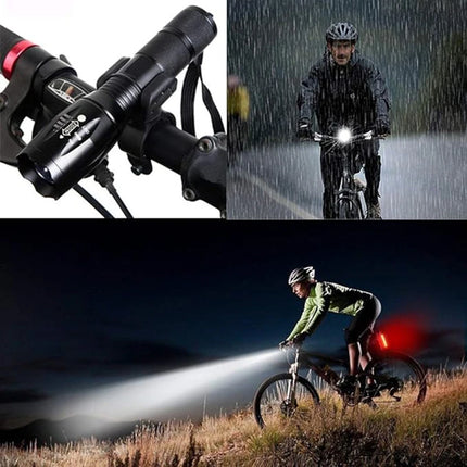 High Power LED Flashlight Zoomable Aluminum Camping Torch Waterproof Uses 3 AAA Batteries Outdoor Activities No Battery