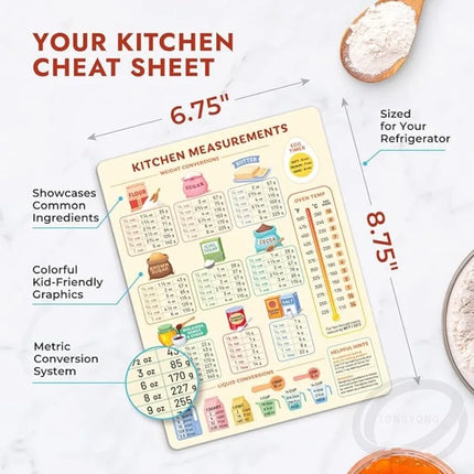 Kitchen Conversion Chart Magnet Metric Cooking Chart Cute Baking Accessories Easier Cooking