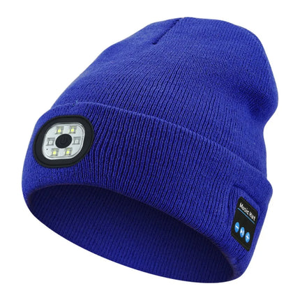 Unique With Light Bluetooth Beanie Hat Removable Headphones Wireless Headphones Speaker Mic Rechargeable LED Light Cap Fishing