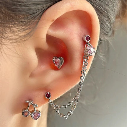 Pink Zircon Cartilage Stud