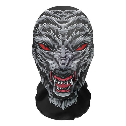 3D printed mask for role-playing full face covering elastic mesh printed mask fashionable Halloween makeup dance party headwear