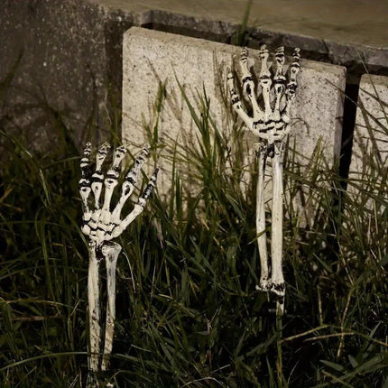 1/6pcs Skeleton Bone Garden Ground Stakes Skull Head & Hand for Halloween Home Yard Ground Insert Holiday Party Decor Ghost Hand