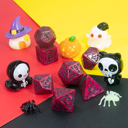 7pcs DND Dice Halloween Theme Dice for Board Game As Holiday Gift Polyhedral Dice D4-D20