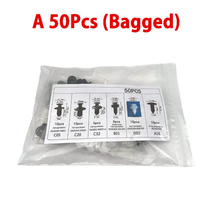 Auto Fastener Clip Mixed Car Body Push Retainer Pin Rivet Bumper Door Trim Panel Fastener Kit Car Clip 100/50 Box /Bag packaging
