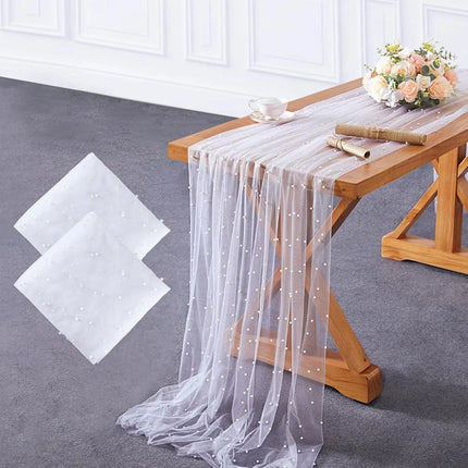 Pearl Tulle Table Runner