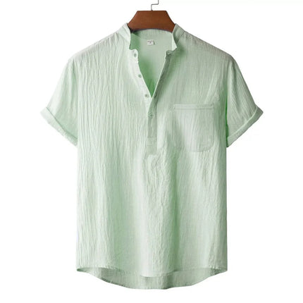 Men's Linen Henley T-Shirt