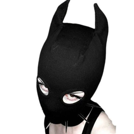 High Street Funny Style Personality Black Cartoon Mask For Halloween Cosplay Masked Hat