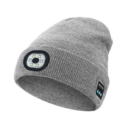 Unique With Light Bluetooth Beanie Hat Removable Headphones Wireless Headphones Speaker Mic Rechargeable LED Light Cap Fishing