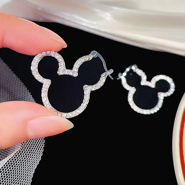Crystal Mickey Clip Earrings
