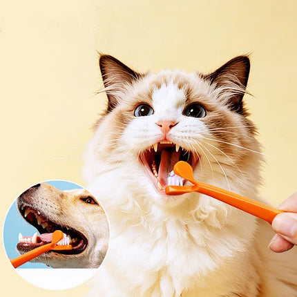 Dog Toothbrush Double-head Dogs Toothbrushes Oral Care Dog Teeth Cleaning Small Pet Mouth Cleaning Cat Toothbrush Pet Products