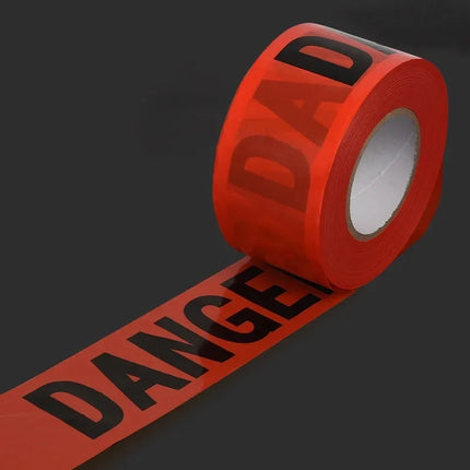 Halloween Danger Tape Yellow Red Barricade Line with Bold Caution Lettering for Horror Party Haunted House Scary Scene Decor